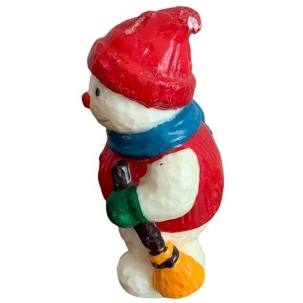 Vintage Christmas Snowman Decorative Wax Candle Multicolor Holiday Decor NWOT - Picture 3 of 7